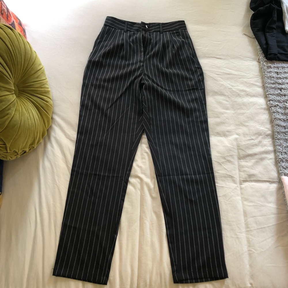 NWOT NastyGal Highwaisted Pinstripe Trousers